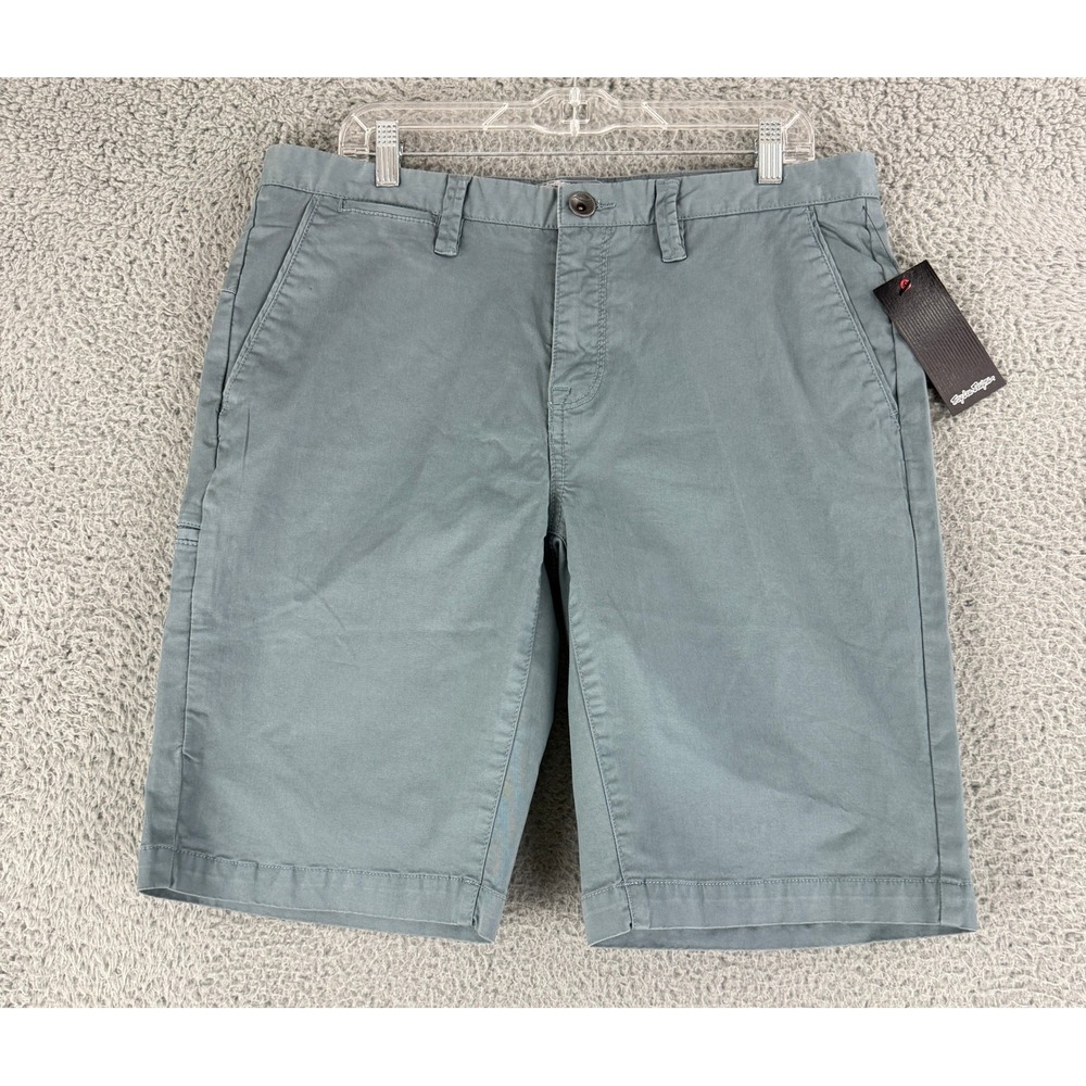 Troy Lee Designs Chino Shorts Mens 34 Blue Gray Stretch Flat Front MTB Casual